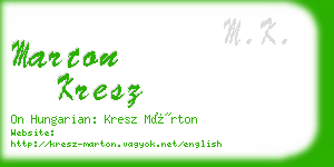 marton kresz business card